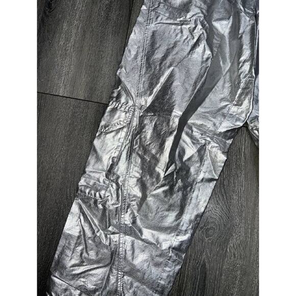 Free People Y2K Pockets Cargo Wide Mesmerize Me Preppy Pants Metallic M A004045 - Picture 6 of 12